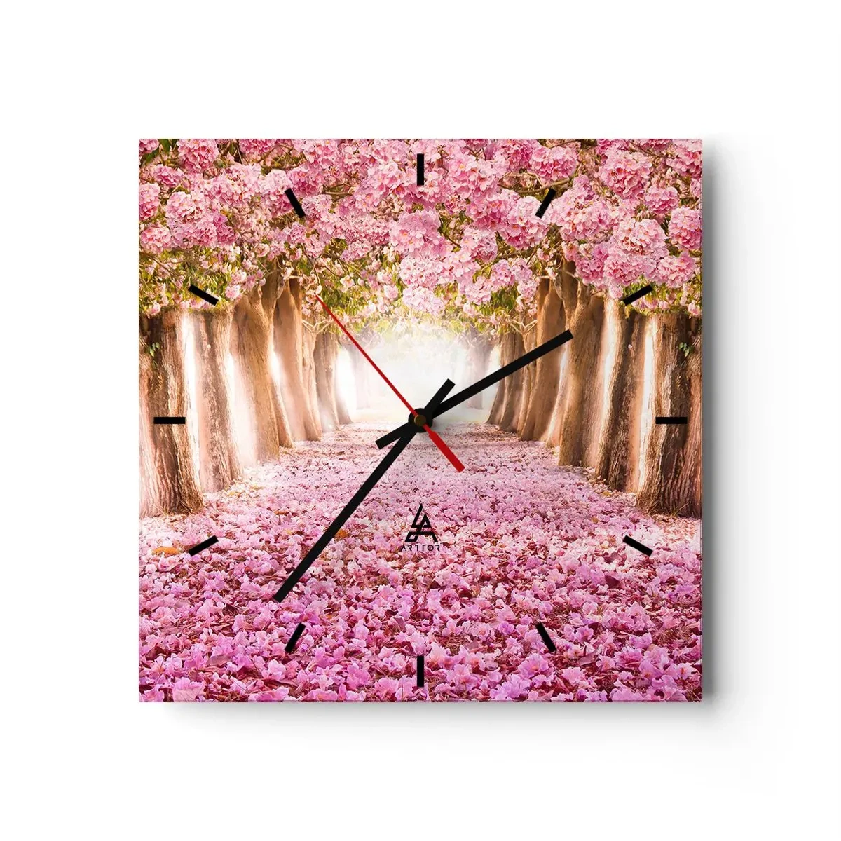 Reloj de pared - Reloj de vidrio - El camino al paraíso - 40x40 cm