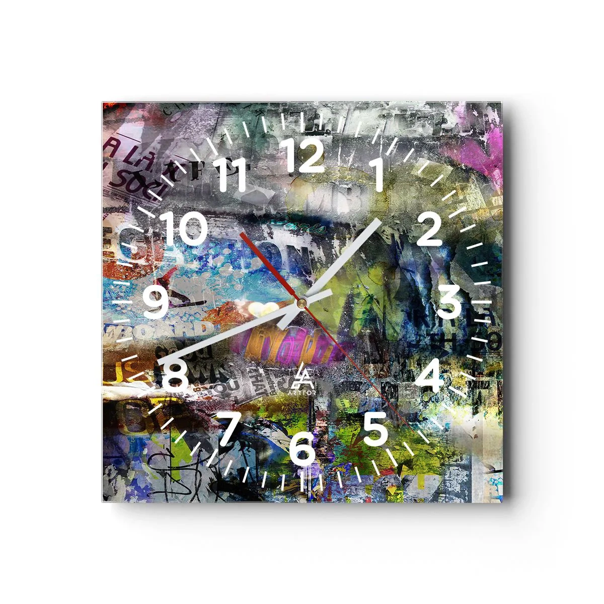Reloj de pared - Reloj de vidrio - Un collage de recuerdos - 30x30 cm