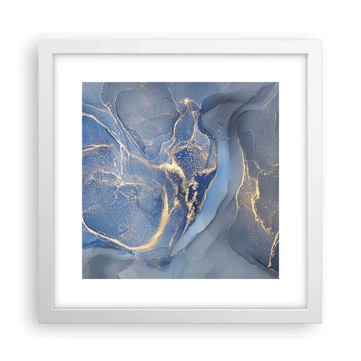 Póster en marco blanco - Polvo de oro - 30x30 cm