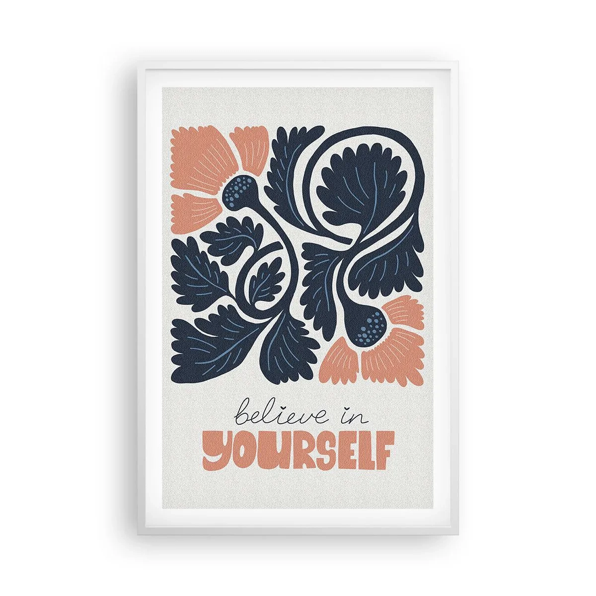 Póster en marco blanco - Crece y florece - 61x91 cm