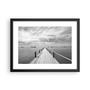 Póster en marco negro - Hora de viajar - 40x30 cm