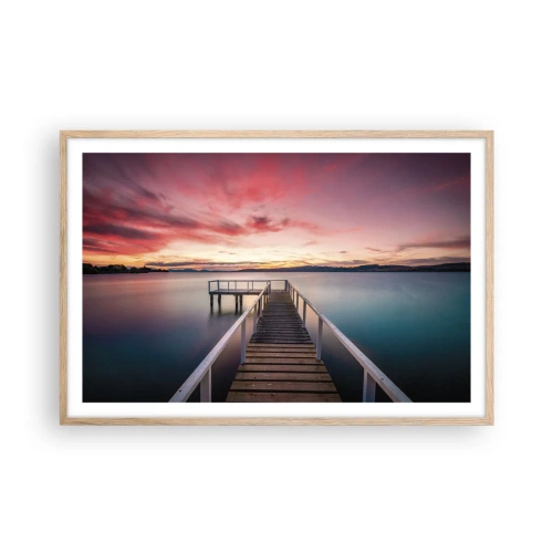 Póster en marco roble claro - La suave llama del atardecer - 91x61 cm