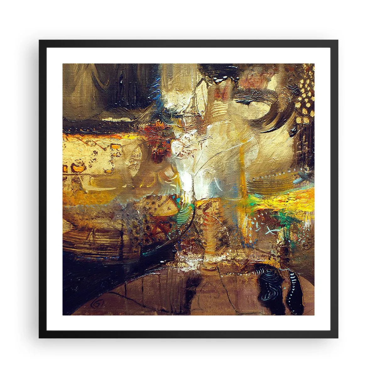 Póster en marco negro - Frío, templado, caliente - 60x60 cm