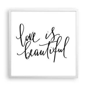 Póster en marco blanco - Leer y repetir - 60x60 cm