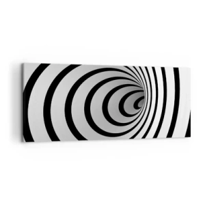 Cuadro sobre lienzo - Impresión de Imagen - Una espiral en blanco y negro que crea un efecto hipnótico. - 120x50cm - ¿Tampoco puedes resistirte? - Decoración de pared moderna para salón y dormitorio ARTTOR