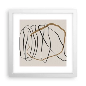 Póster en marco blanco - Composición: danza lineal - 30x30 cm