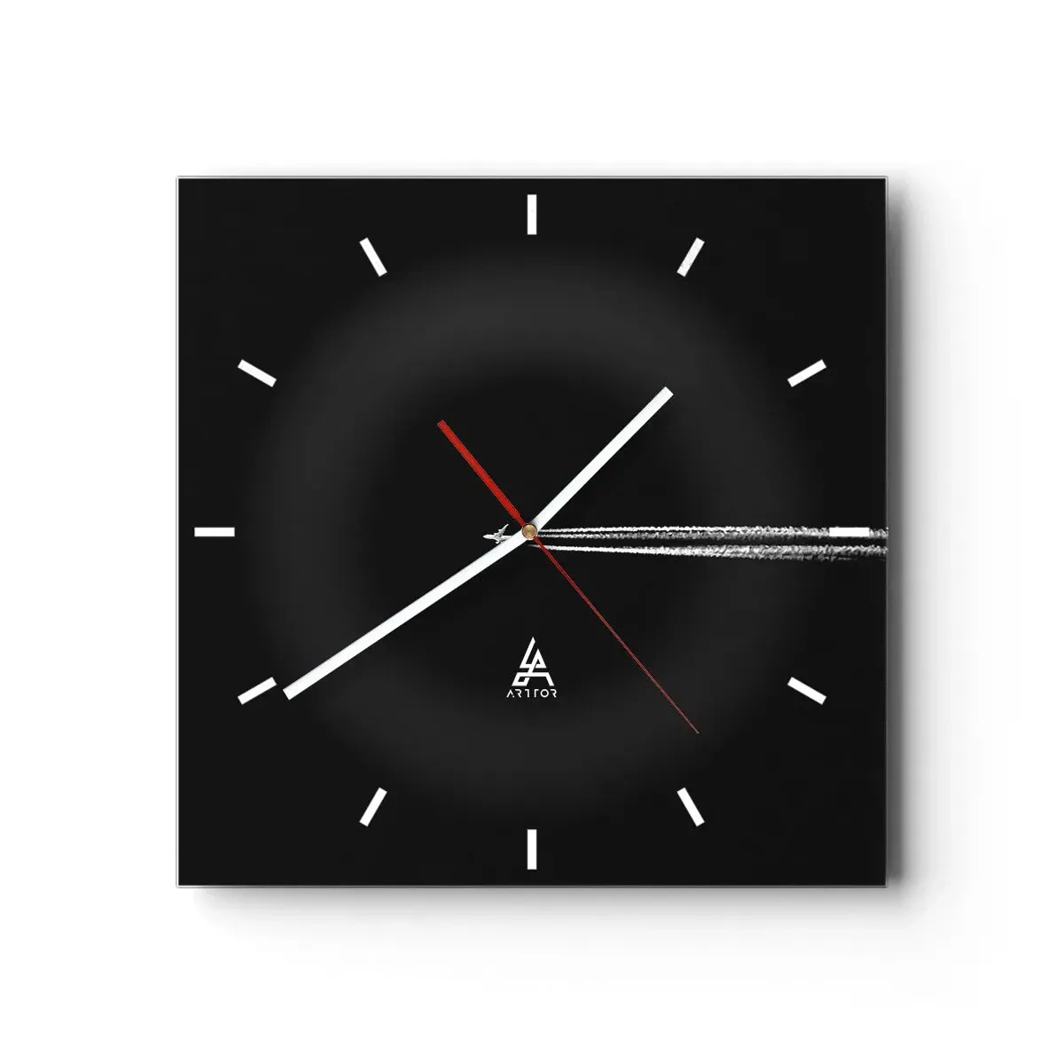 Reloj de pared - Reloj de vidrio - En otra dimensión - 40x40 cm