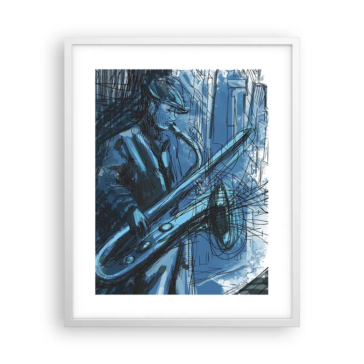 Póster en marco blanco - Rapsodia urbana - 40x50 cm