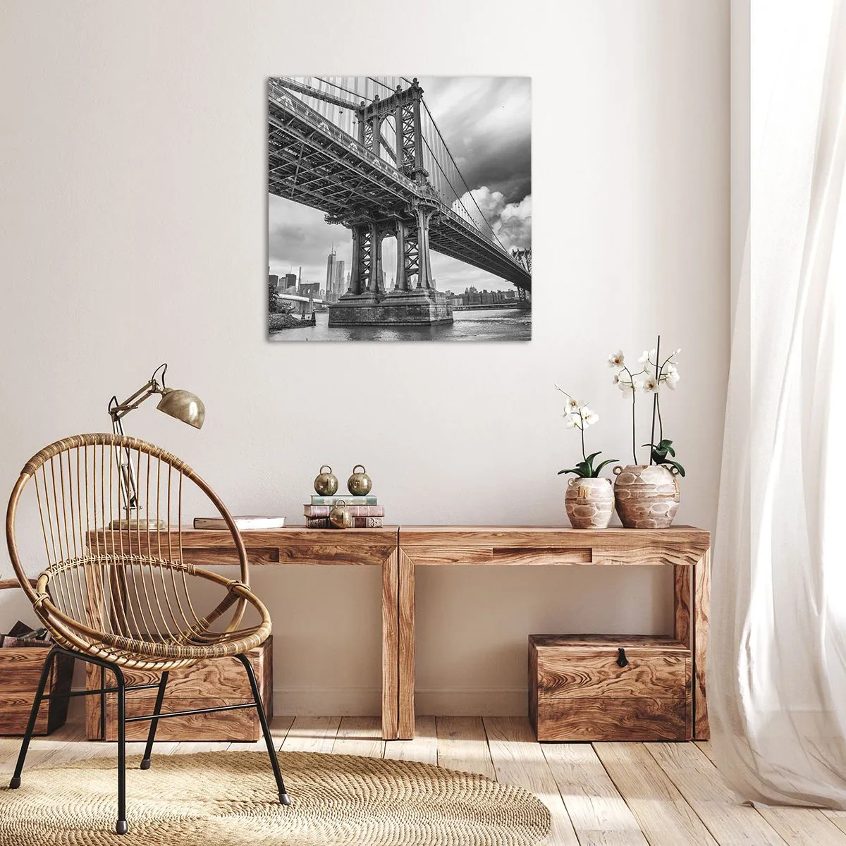 Cuadro sobre lienzo - Impresión de Imagen - Al corazón de la ciudad - 60x60 cm