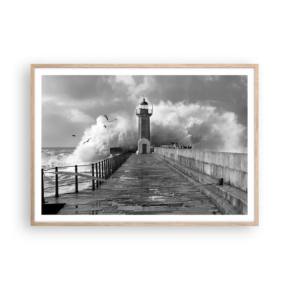 Póster en marco roble claro - Audaz - 100x70 cm