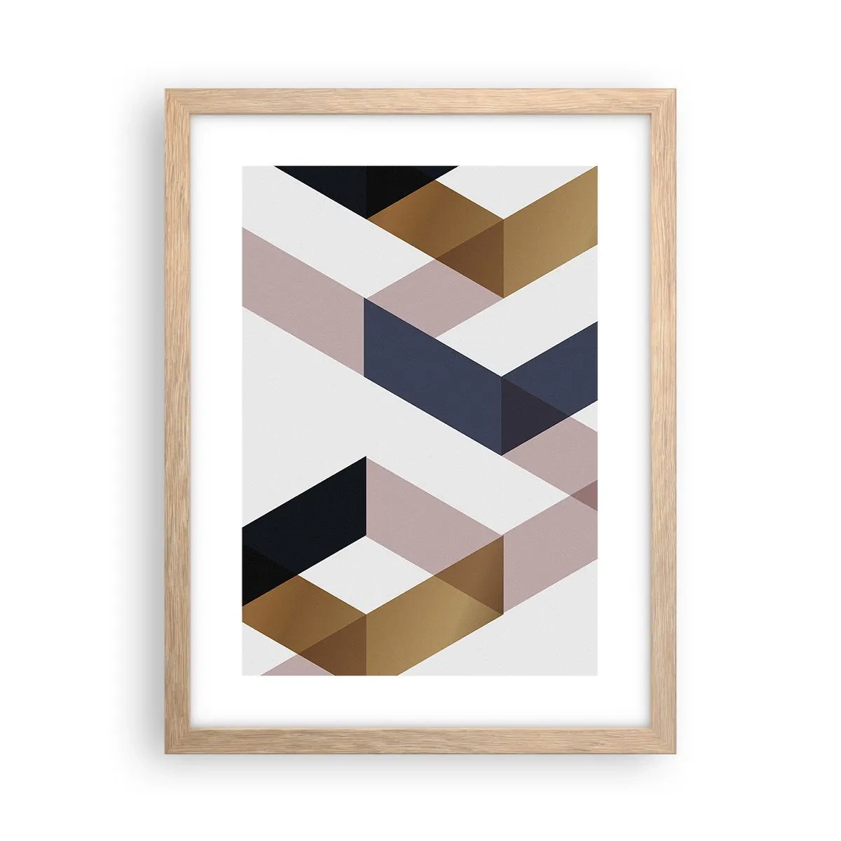 Póster en marco roble claro - Rectas y ángulos - 30x40 cm