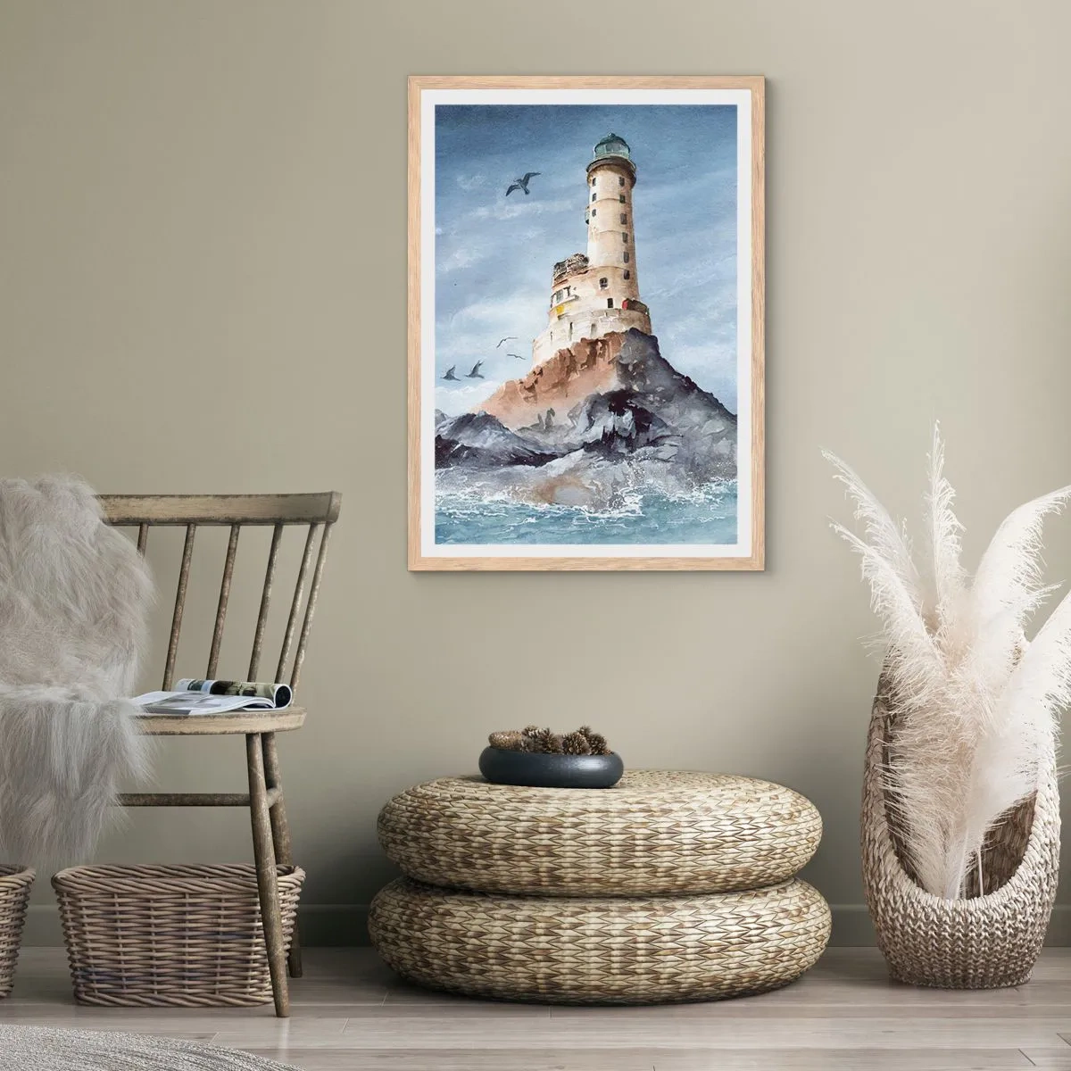 Póster en marco roble claro - Invencible - 50x70 cm