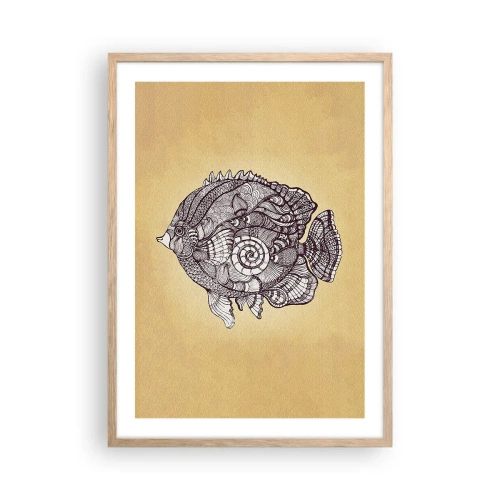 Póster en marco roble claro - De un océano de ornamentos - 50x70 cm