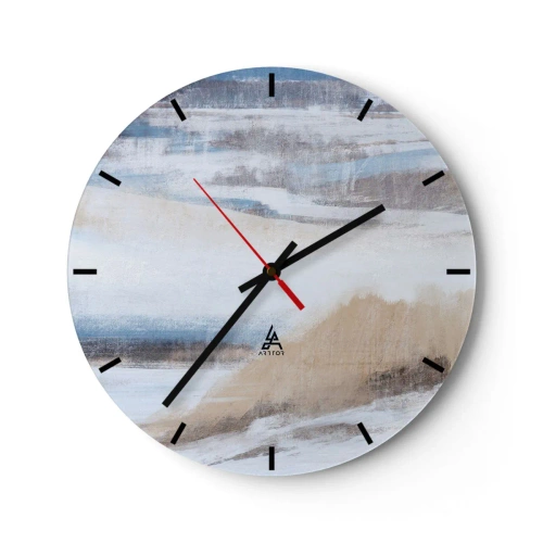 Reloj de pared - Reloj de vidrio - Composición invernal - 40x40 cm