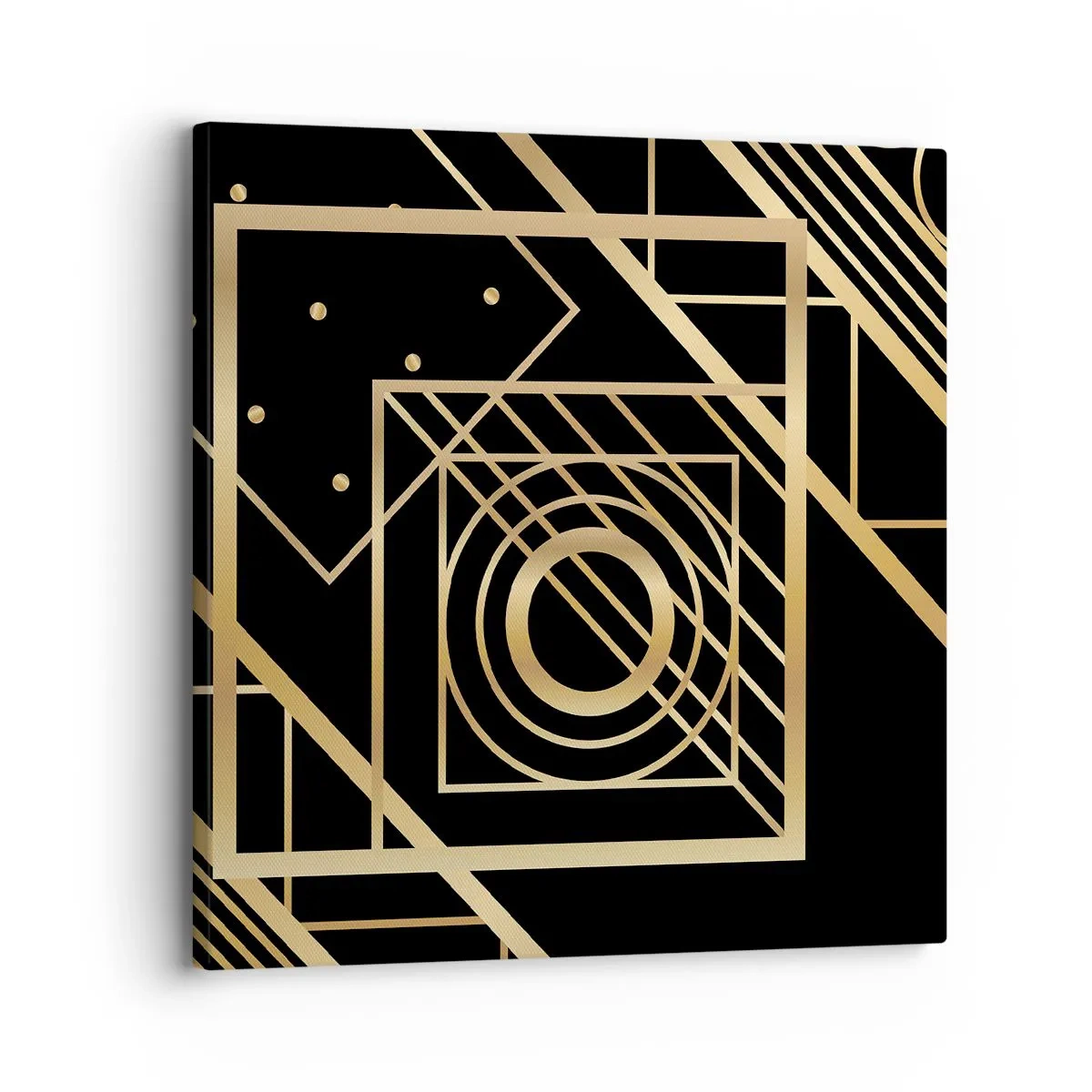 Cuadro sobre lienzo - Impresión de Imagen - Geometría dorada - 30x30 cm