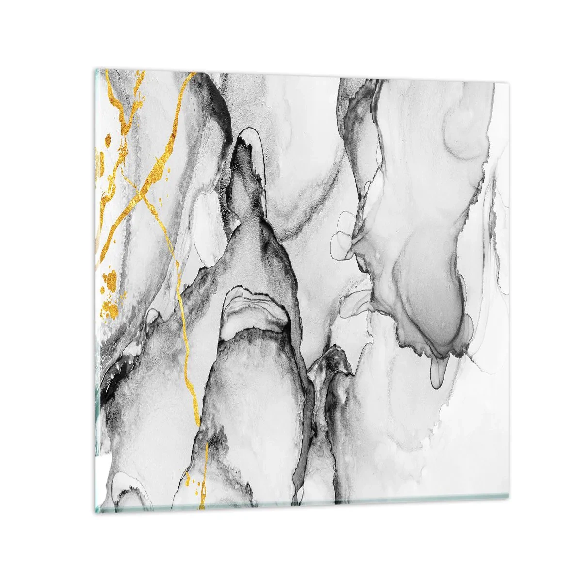 Cuadro sobre vidrio - Impresiones sobre Vidrio - Composición con motivo de oro - 60x60 cm