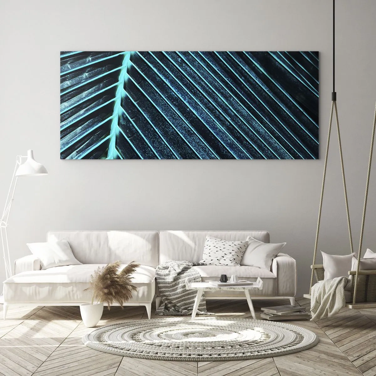 Cuadro sobre vidrio - Impresiones sobre Vidrio - La textura del verde - 100x40 cm
