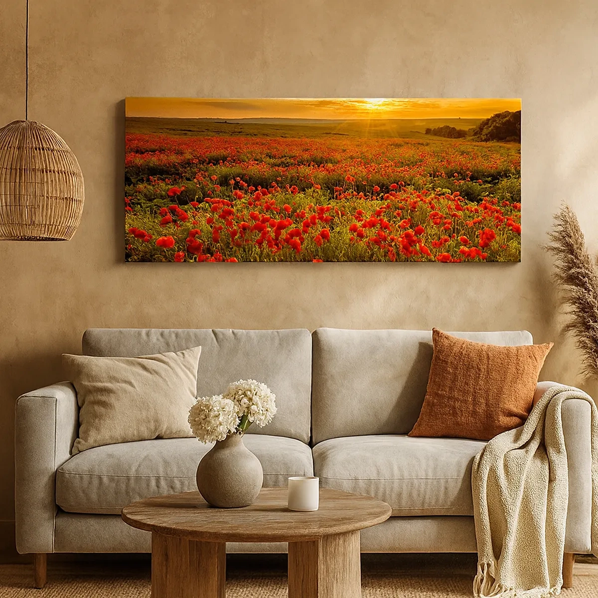 Cuadro sobre lienzo - Impresión de Imagen - Entre los campos de flores - 30x30 cm