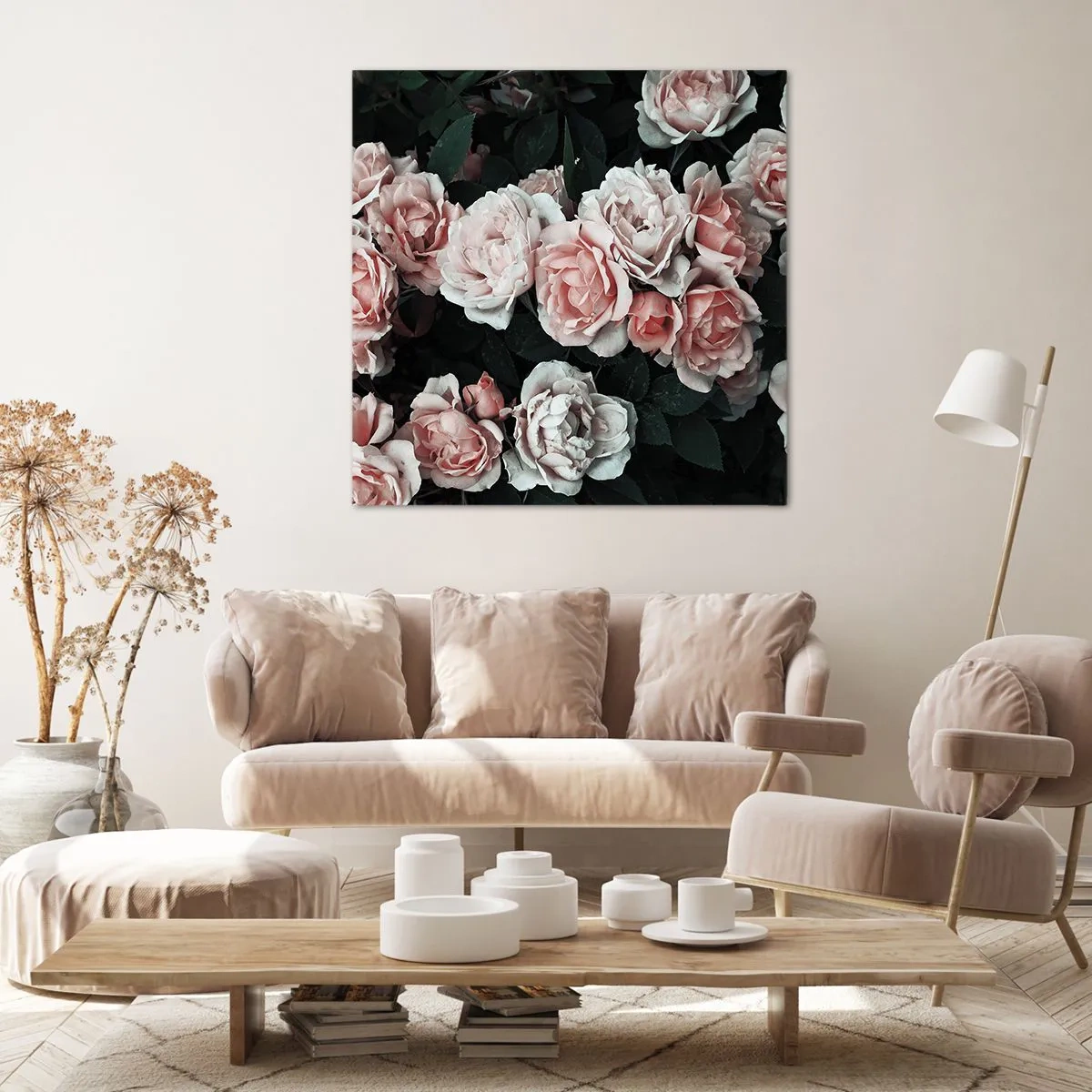 Cuadro sobre lienzo - Impresión de Imagen - Conjunto de rosas - 70x70 cm