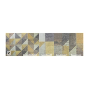 Muestra de fotomural autoadhesivo Deluxe Sticker - El arte de los triángulos - Abstracción, Pedazo, triangulos - 100x30 cm