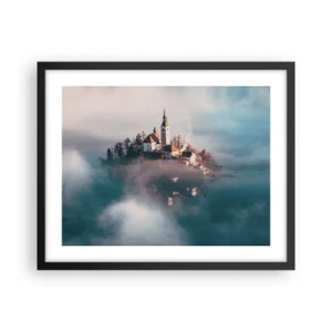 Póster en marco negro - Isla de los sueños - 50x40 cm