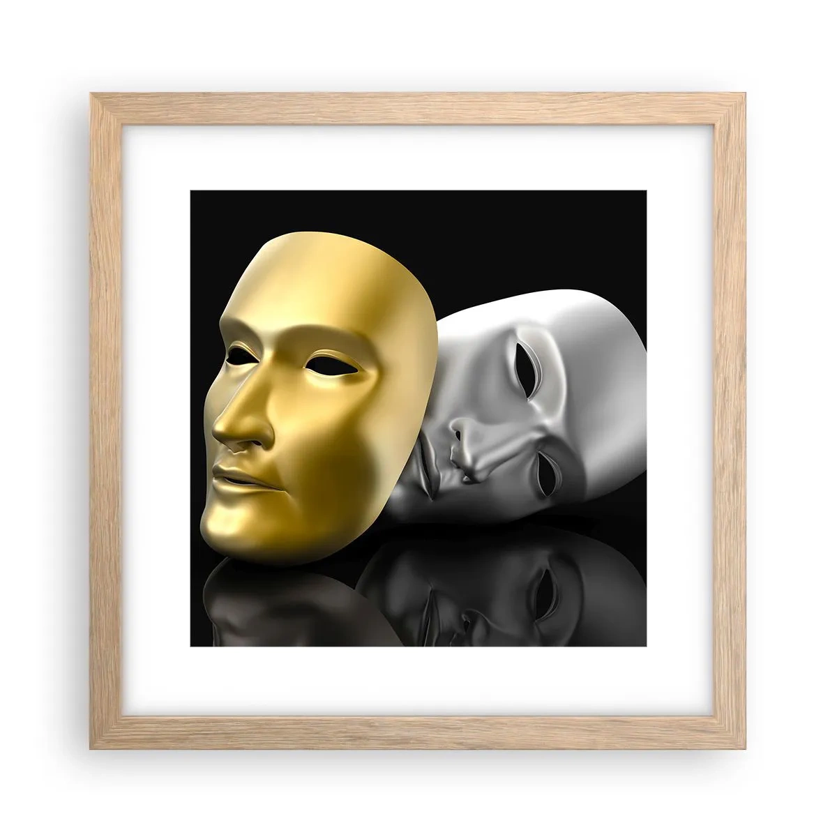 Póster en marco roble claro - La vida es un teatro - 30x30 cm