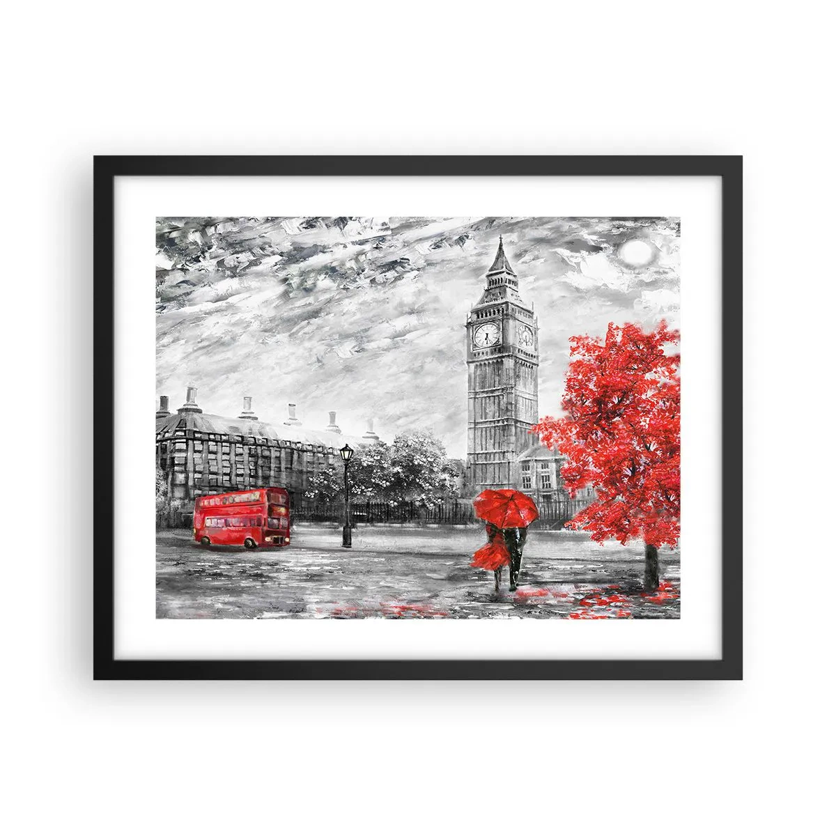 Póster en marco negro - Un día emocionante - 50x40 cm