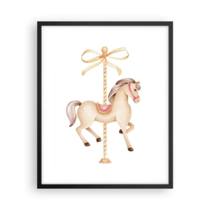 Póster en marco negro - Al trote grácil - 40x50 cm