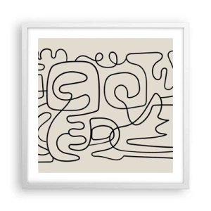 Póster en marco blanco - El camino correcto - 50x50 cm