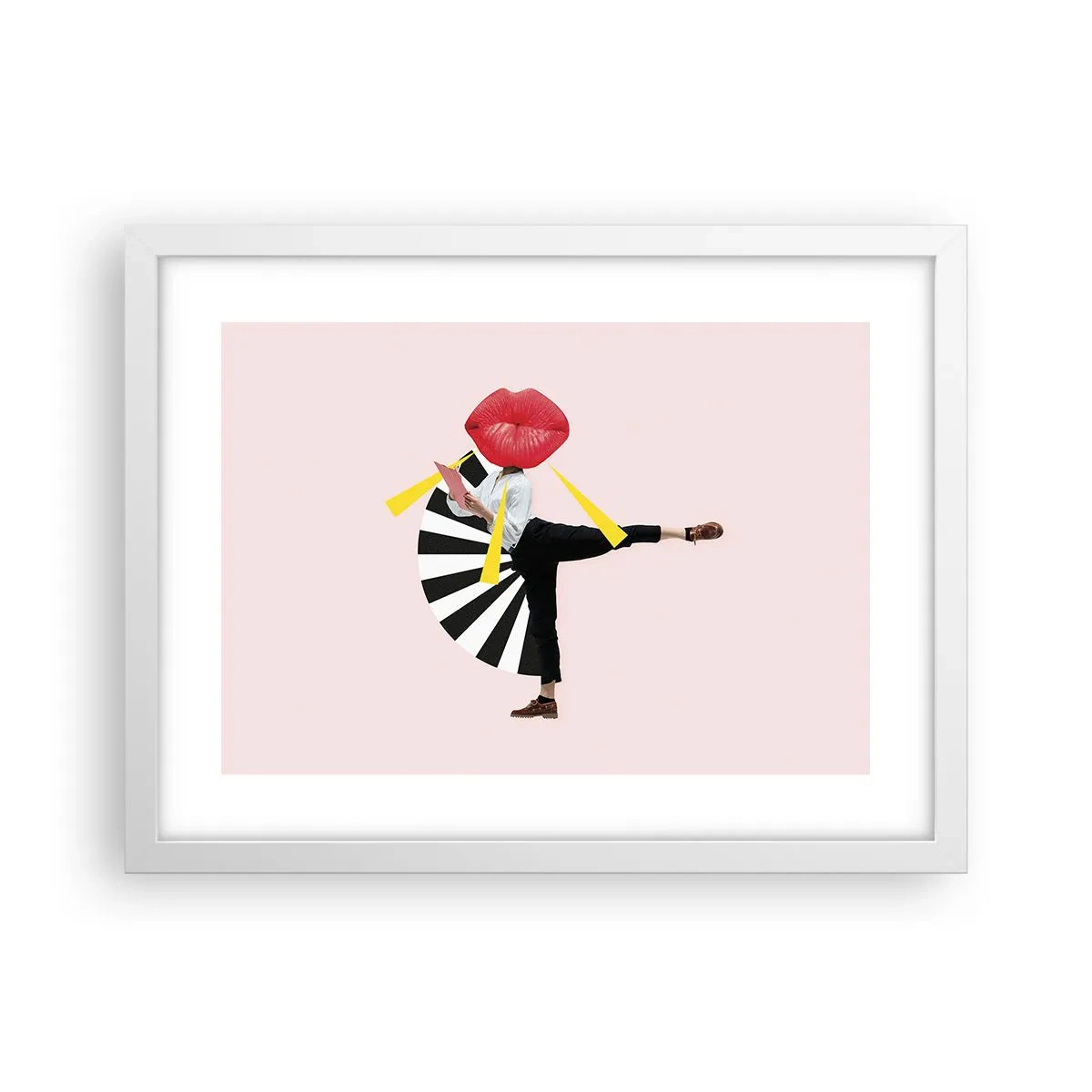 Póster en marco blanco - Arte pop surrealista - 40x30 cm