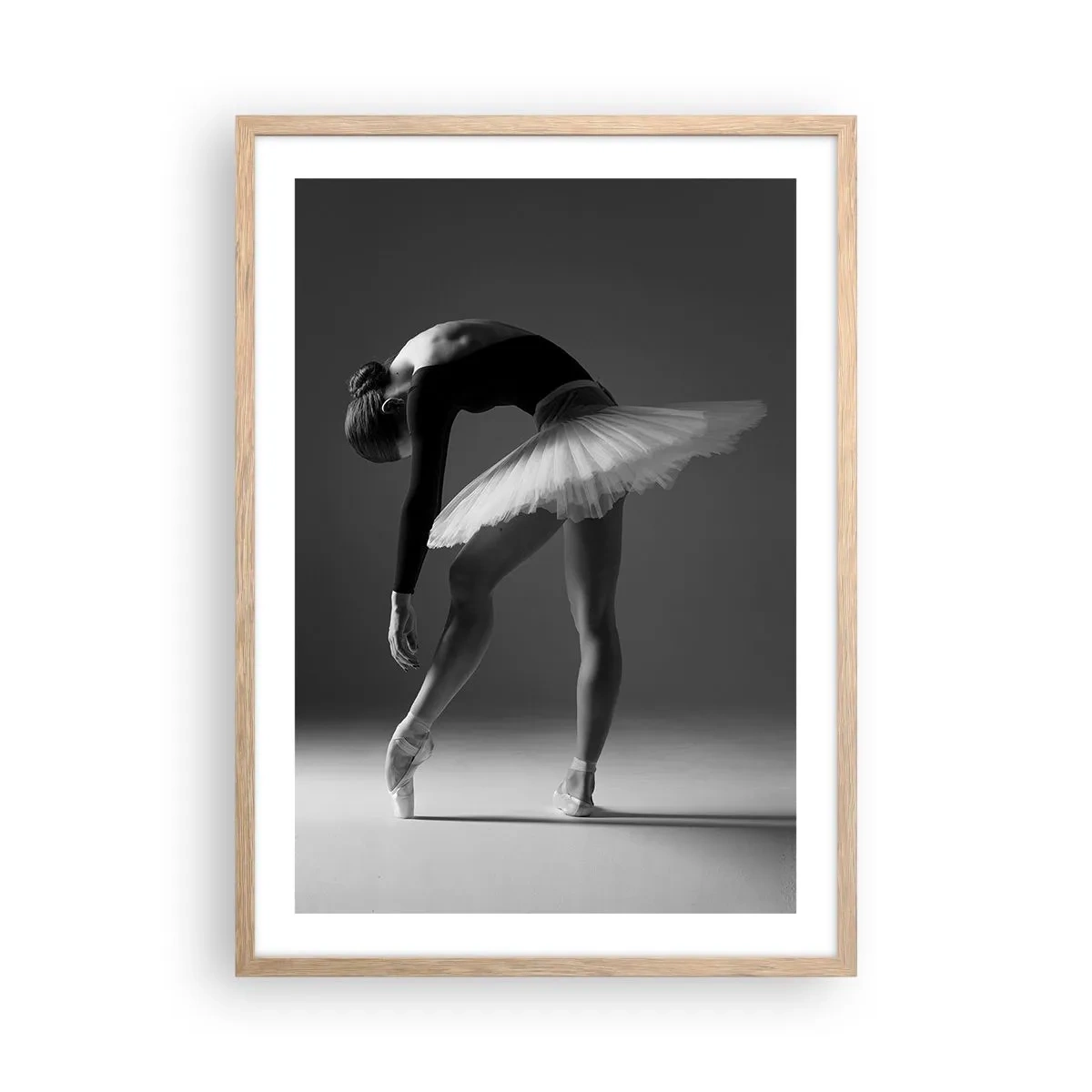 Póster en marco roble claro - Bella bailarina - 50x70 cm