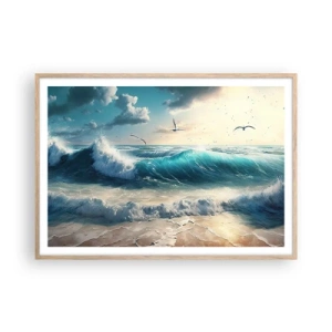 Póster en marco roble claro - La brisa solo para ti - 100x70 cm