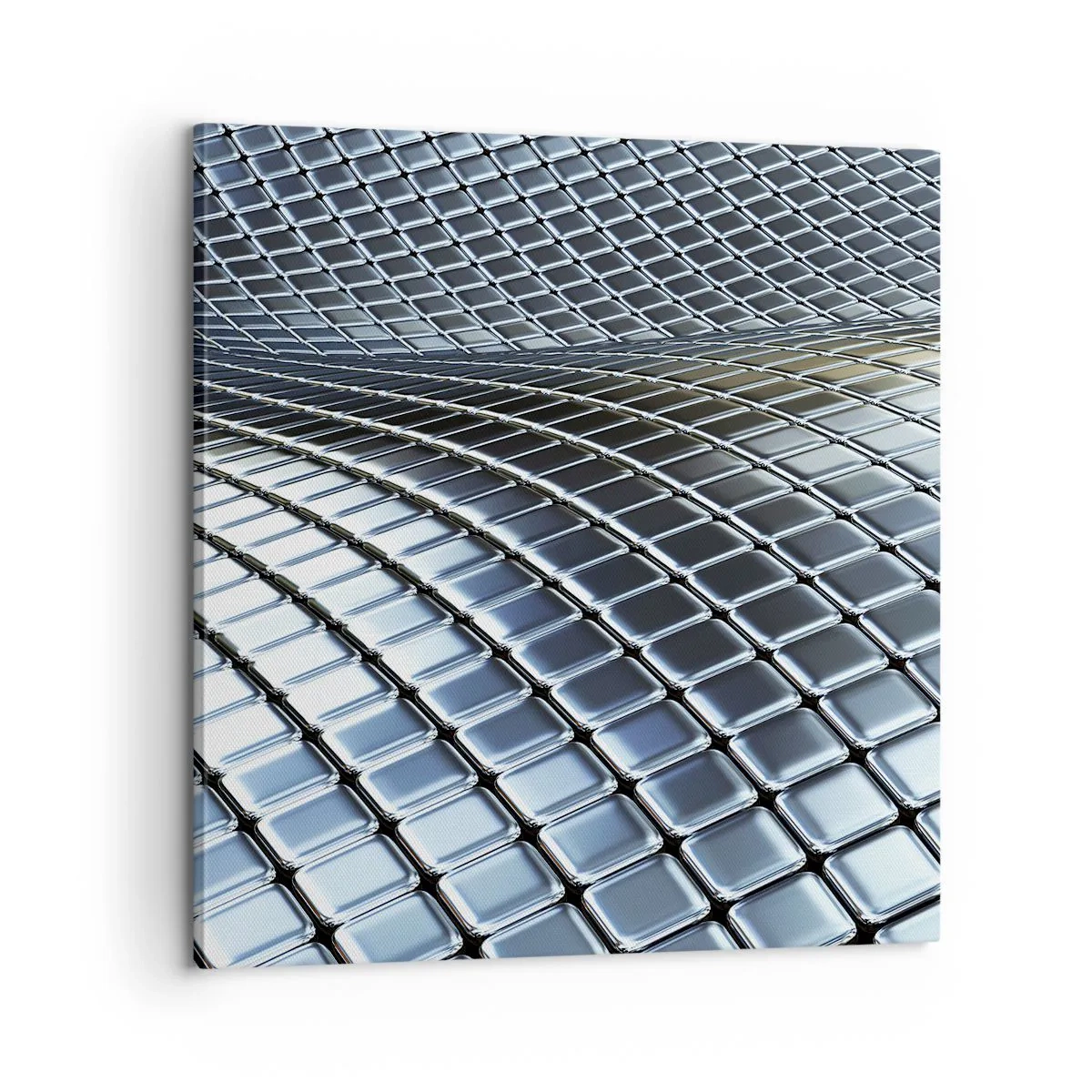 Cuadro sobre lienzo - Impresión de Imagen - Ola de plata - 60x60 cm