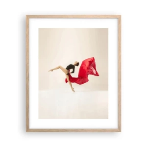 Póster en marco roble claro - Rojo y negro - 40x50 cm