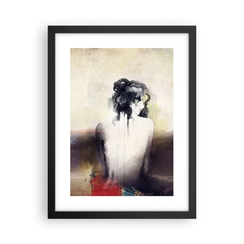 Póster en marco negro - Líneas suaves, formas ovaladas - 30x40 cm