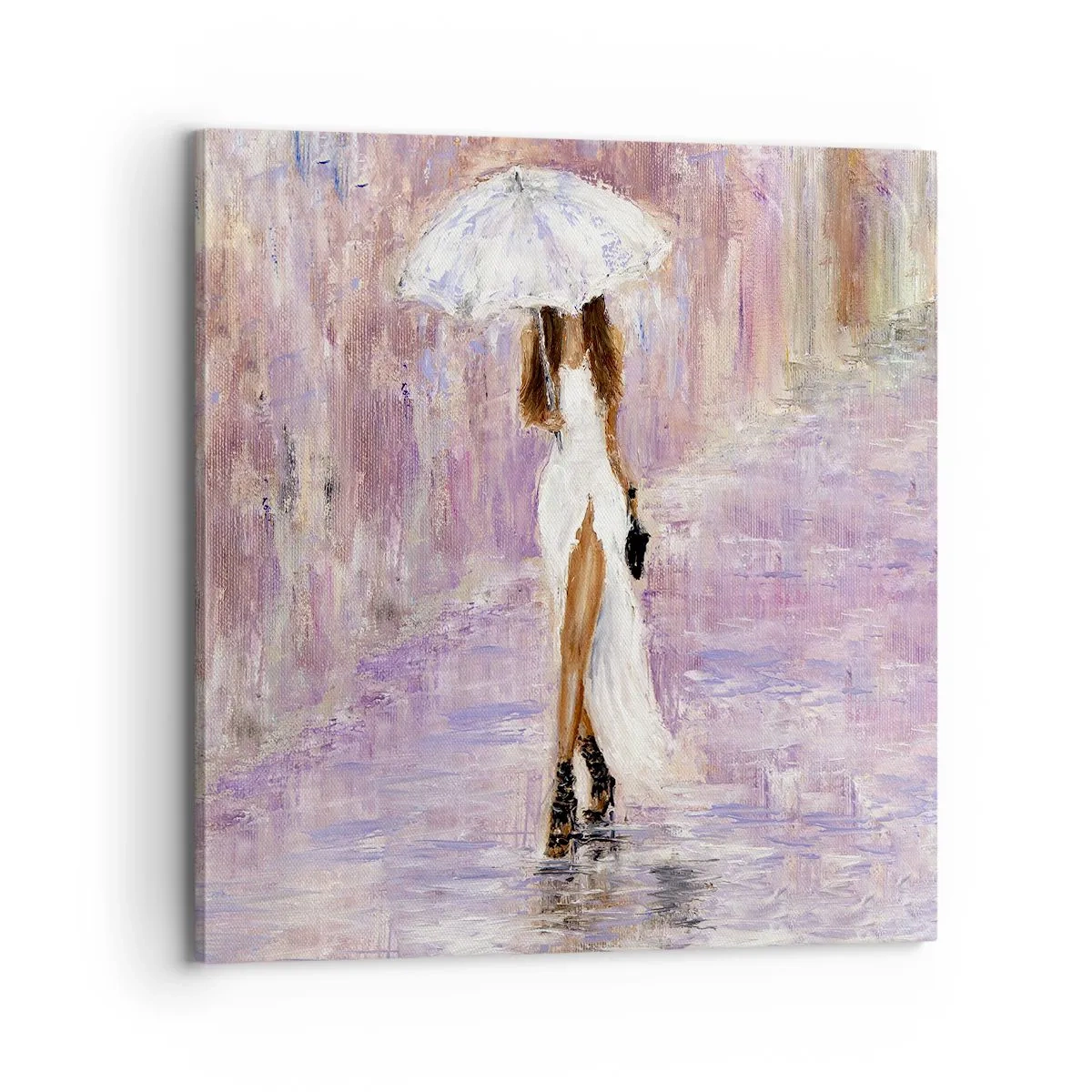 Cuadro sobre lienzo - Impresión de Imagen - En la lluvia de lilas - 70x70 cm