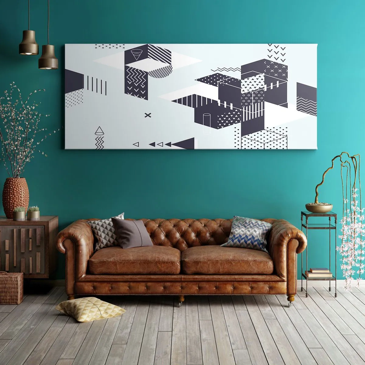 Cuadro sobre lienzo - Impresión de Imagen - Las matemáticas en el alma - 100x40 cm