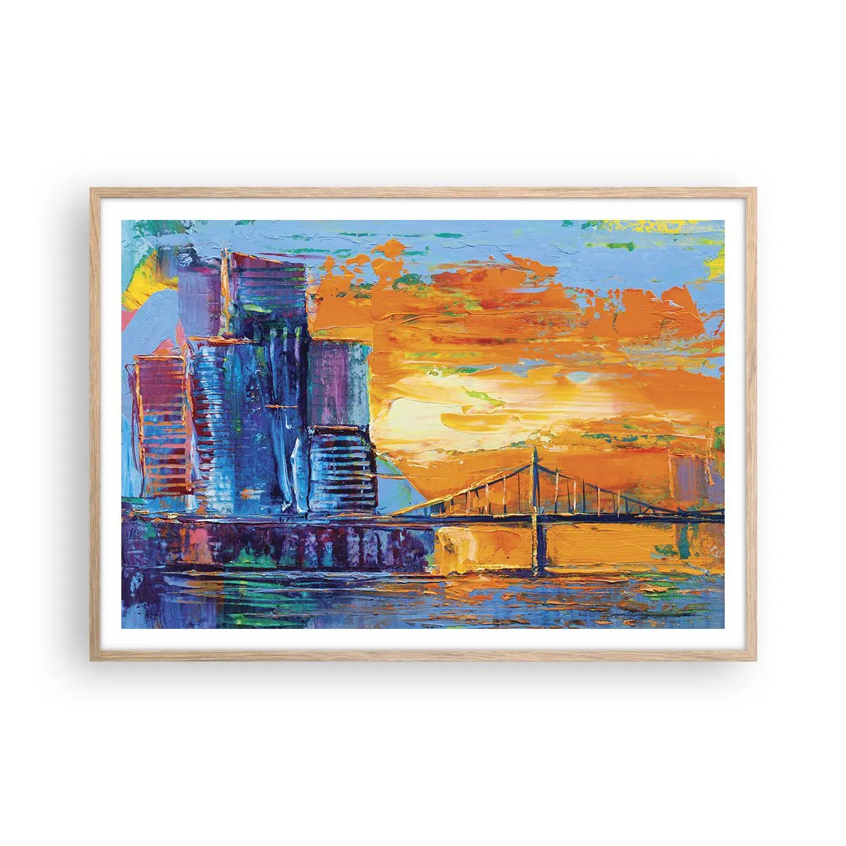 Póster en marco roble claro - Cultura y naturaleza - 100x70 cm