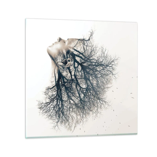 Cuadro sobre vidrio - Impresiones sobre Vidrio - Escuchando el susurro de un árbol - 30x30 cm