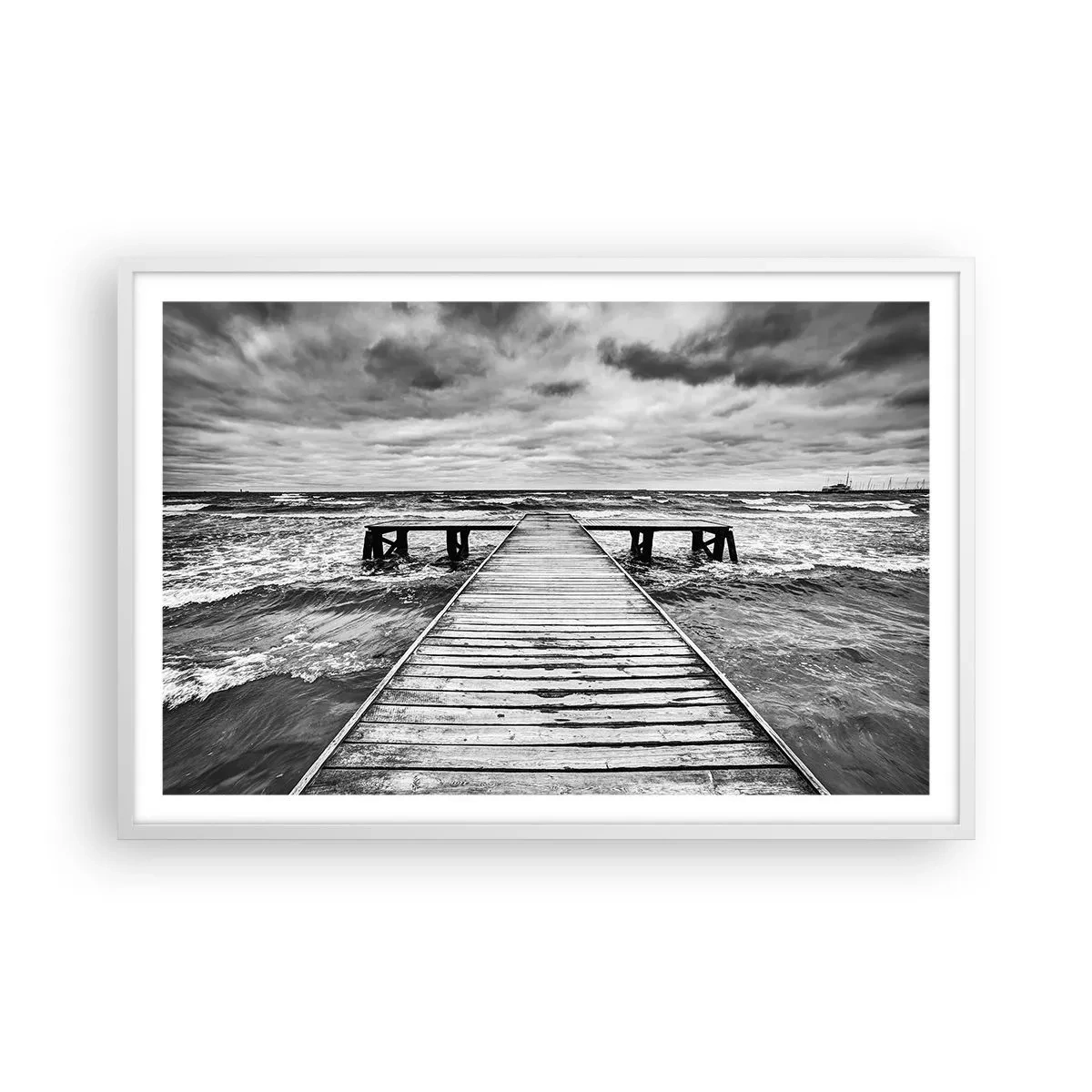 Póster en marco blanco - Estoy esperando que sople el viento... - 91x61 cm