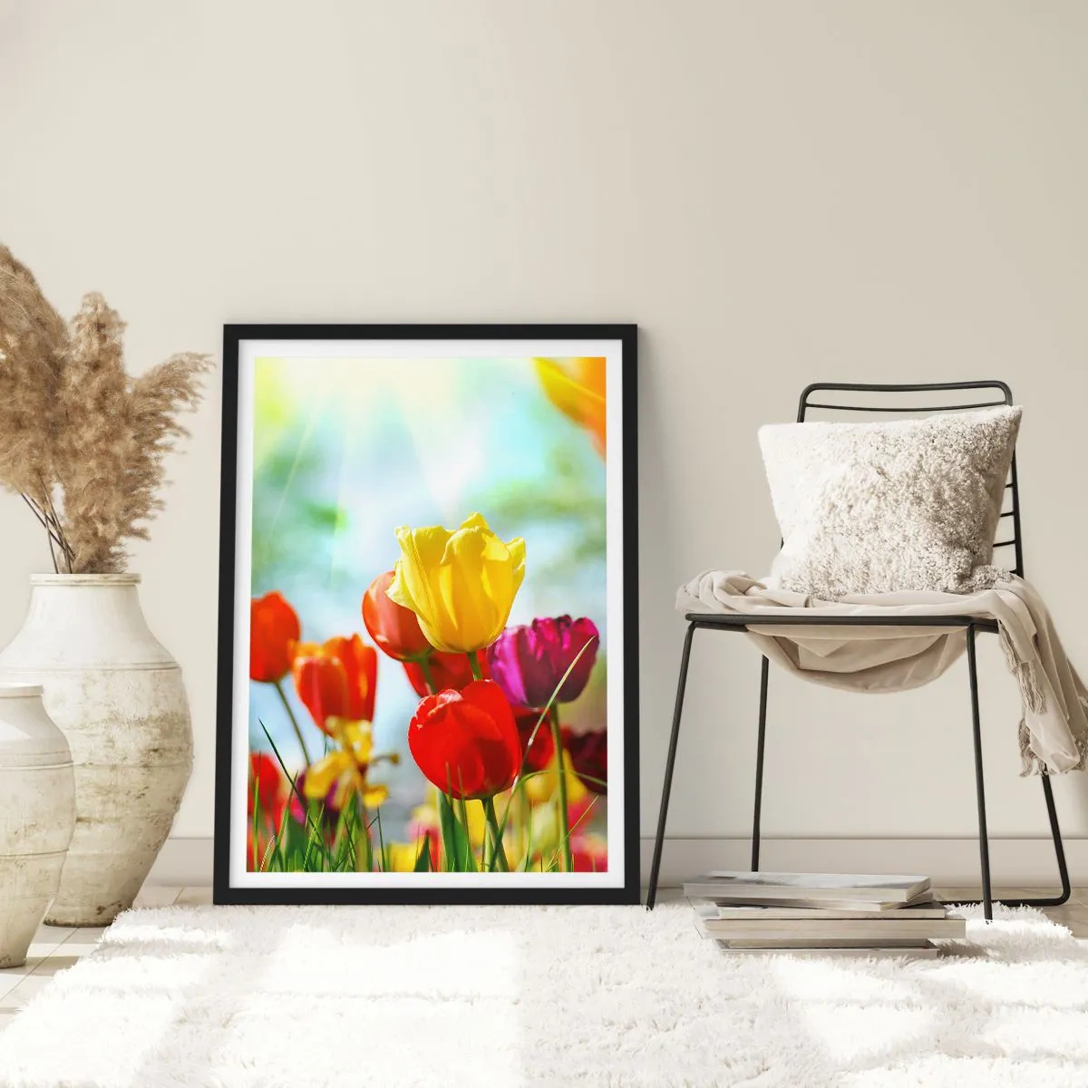 Póster en marco negro - Todos los tonos del sol - 61x91 cm