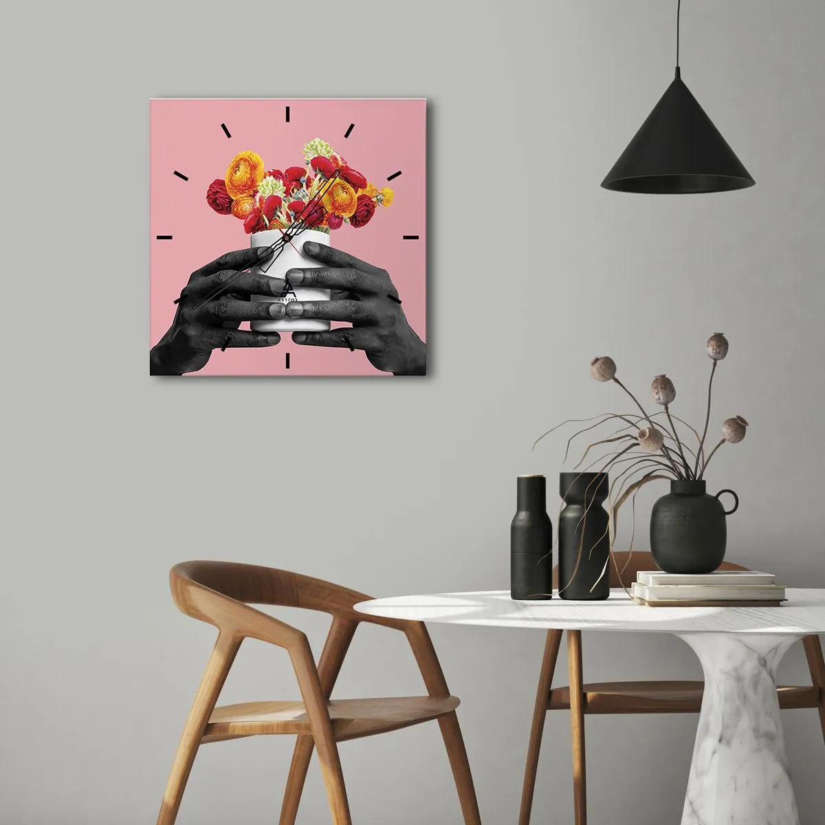 Reloj de pared - Reloj de vidrio - La apoteosis de la vida - 40x40 cm