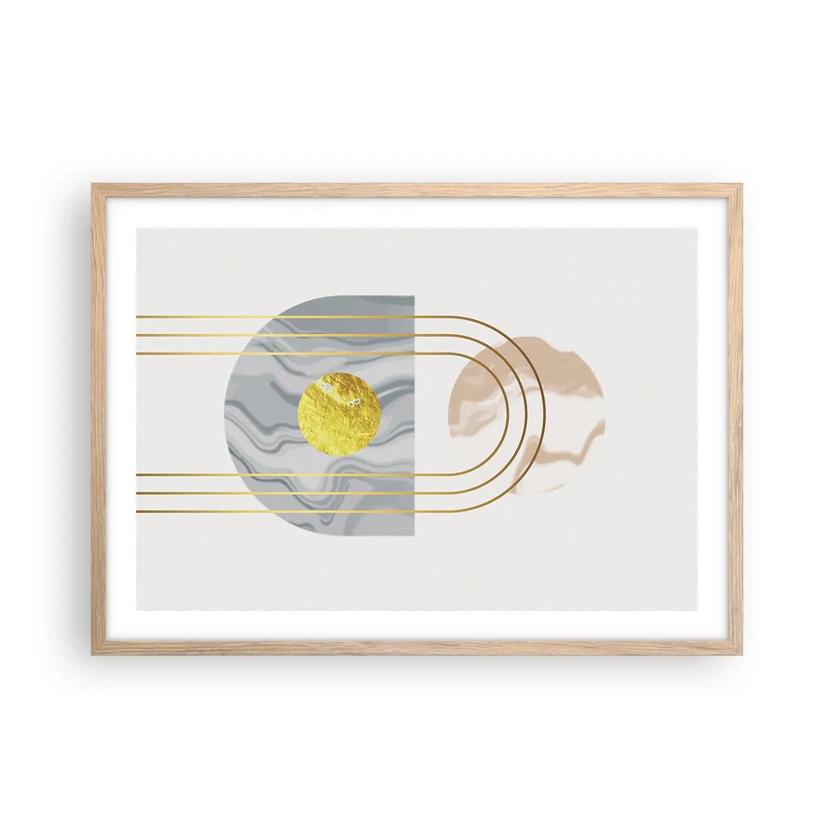 Póster en marco roble claro - Brillo y resplandor - 70x50 cm