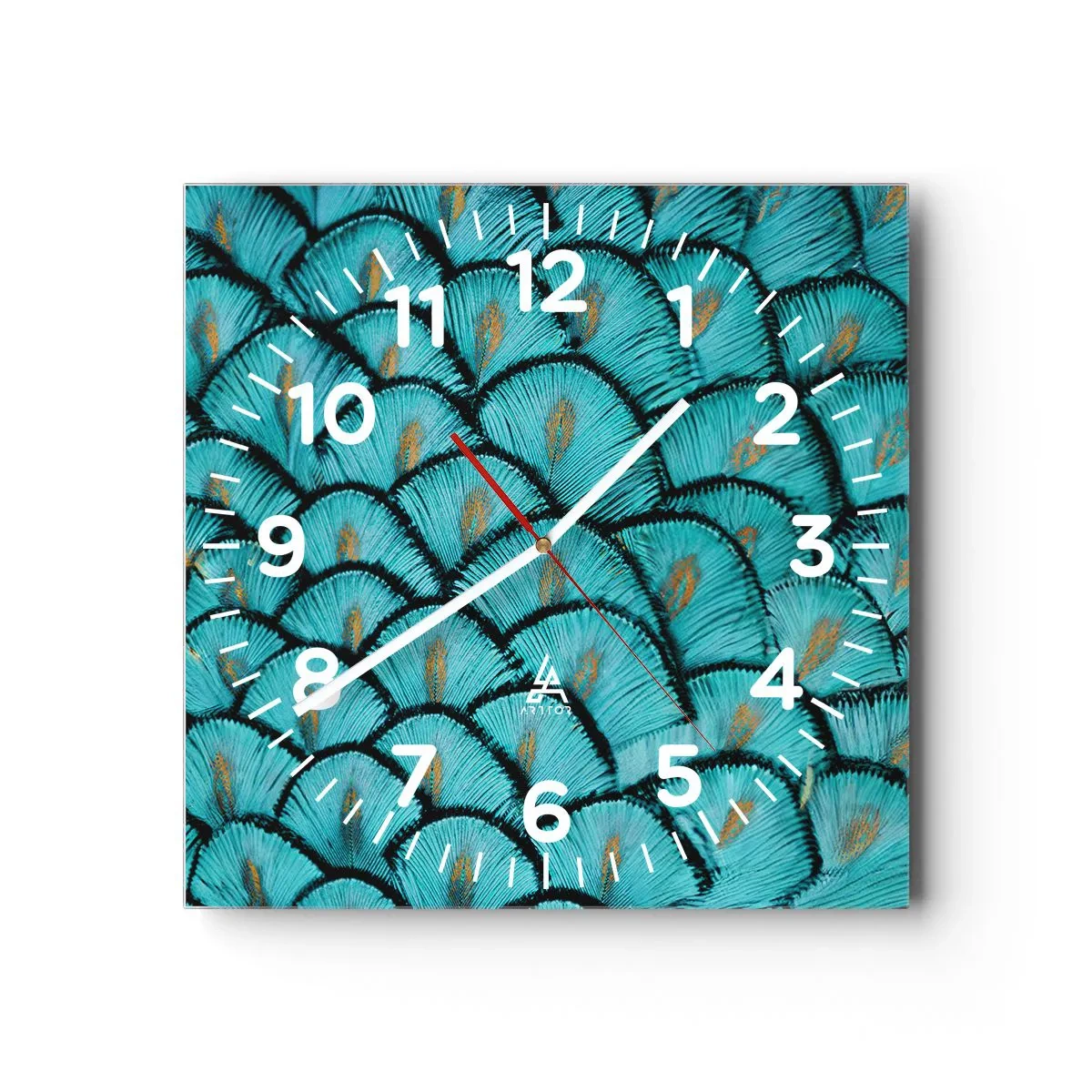 Reloj de pared - Reloj de vidrio - La gran gala de las plumas - 30x30 cm