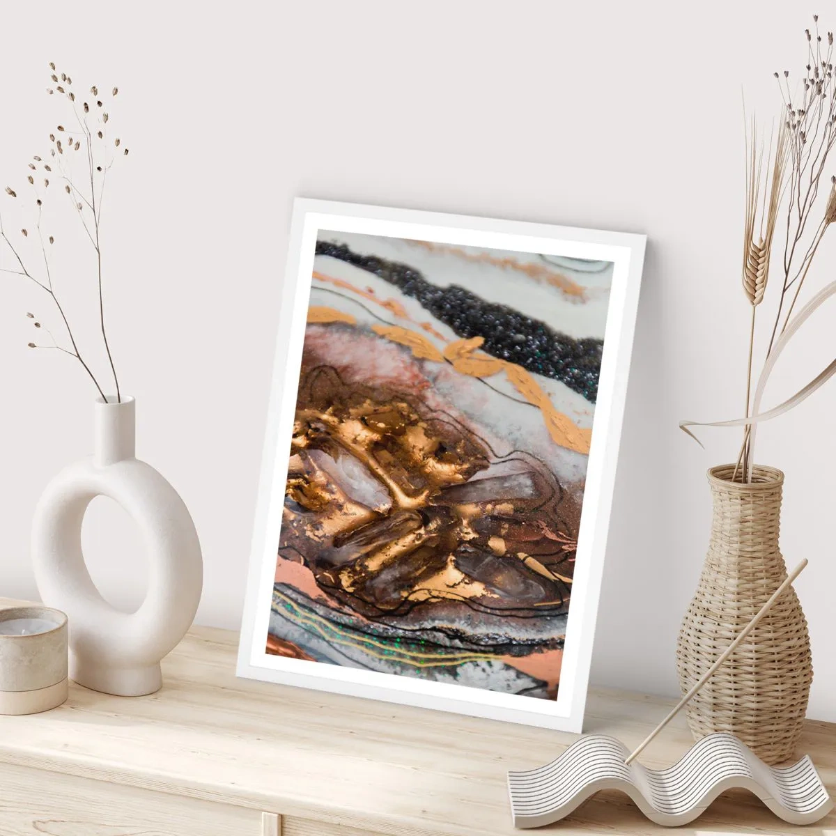 Póster en marco blanco - Elemento de la tierra - 30x40 cm