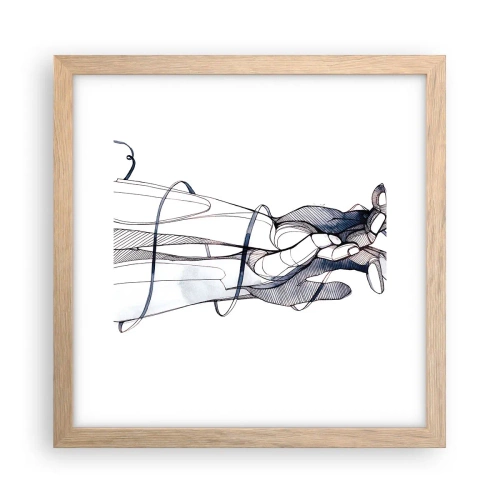 Póster en marco roble claro - Un estudio sobre el contacto - 30x30 cm