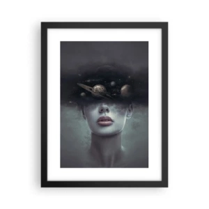 Póster en marco negro - Y los planetas sienten... - 30x40 cm
