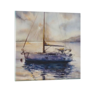 Cuadro sobre vidrio - Impresiones sobre Vidrio - Atardecer en la bahía - 50x50 cm