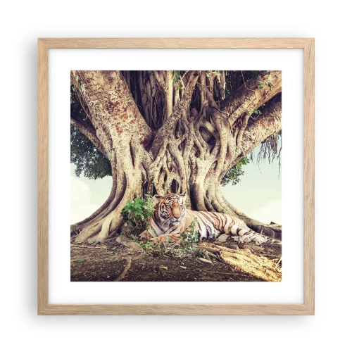 Póster en marco roble claro - Una visión desde el Génesis - 40x40 cm