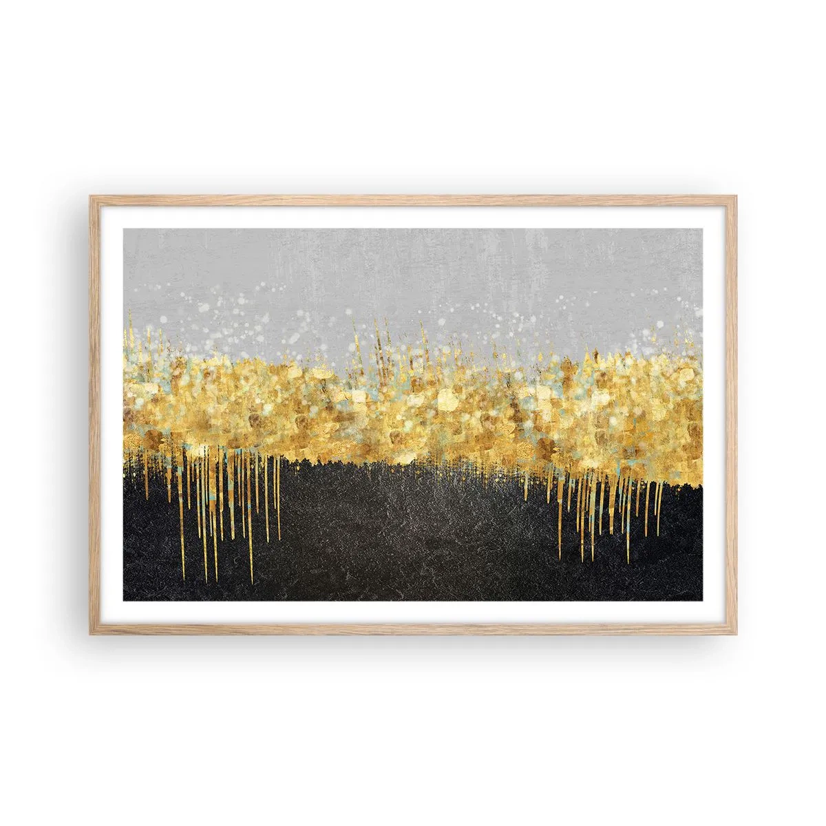 Póster en marco roble claro - Hacia arriba y hacia abajo - 91x61 cm